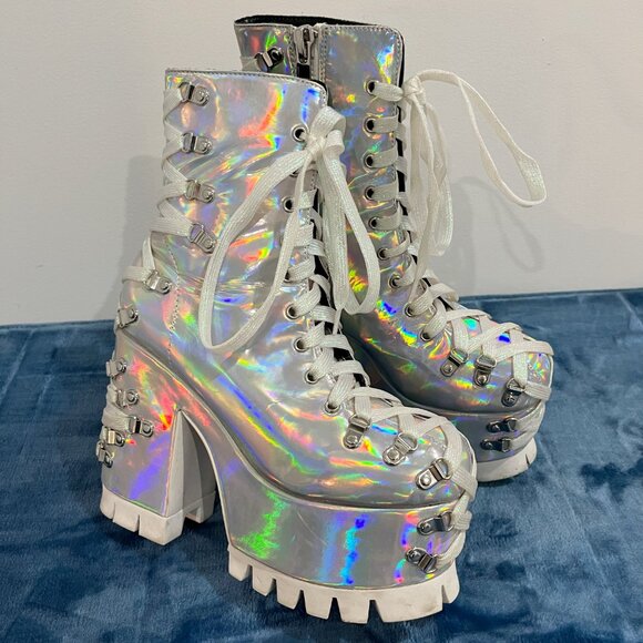 Dolls Kill X Club Exx Corset Platform Boots - Picture 2 of 6